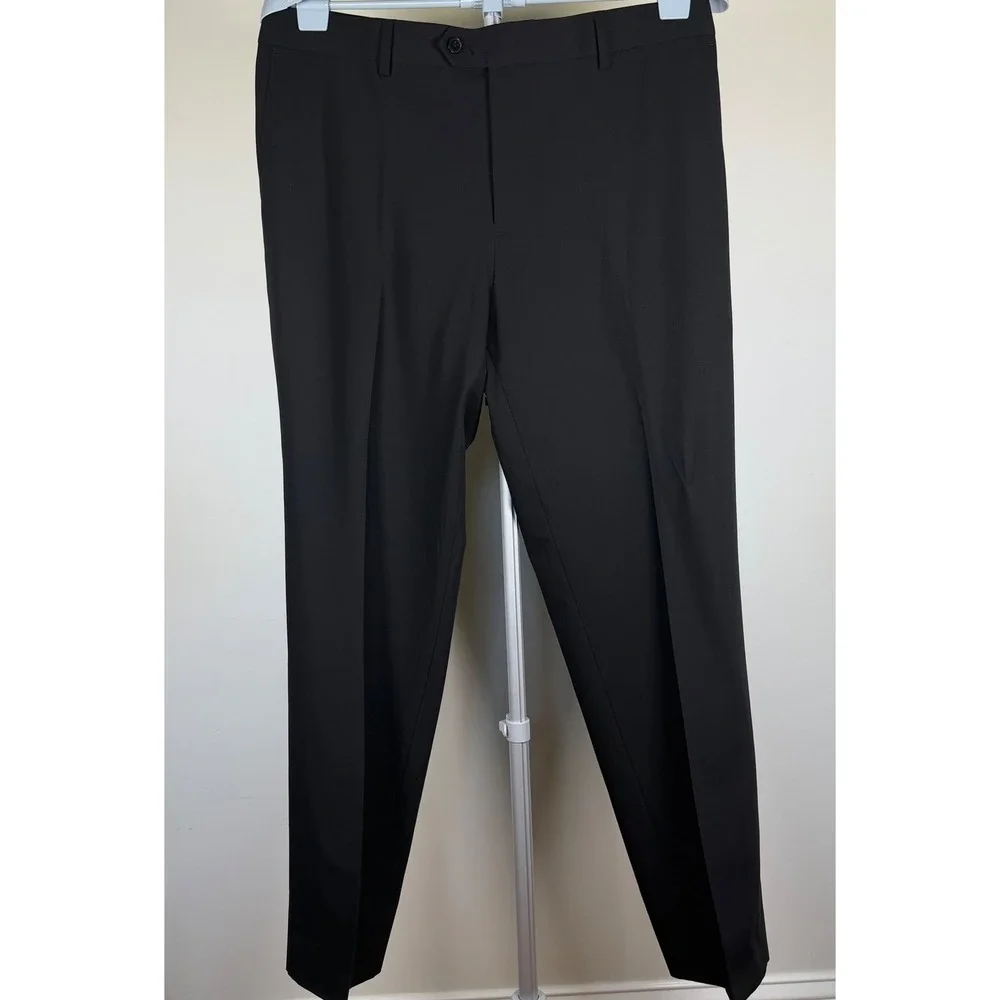 Savile Row Company London Mens Black Two Piece Wedding Suit Set